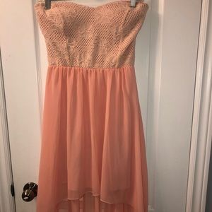 High low light pink dress